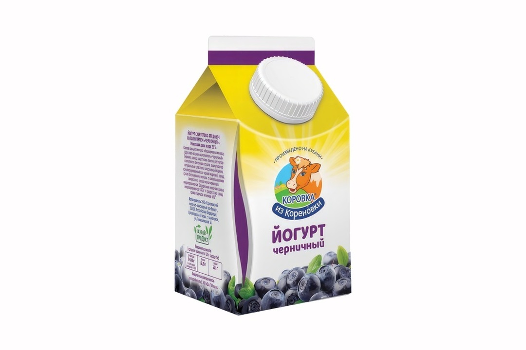 

Йогурт Коровка из Кореновки Черника 2,1% БЗМЖ 450 г