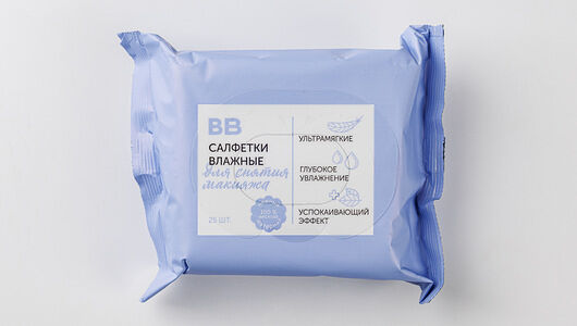 Салфетки влажные ВкусВилл для снятия макияжа