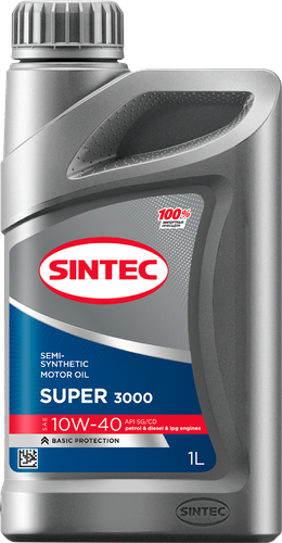 

Масло моторное Sintec Super 3000 10W-40 SG/CD, Арт. 600239, 1л