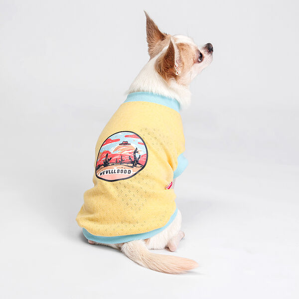 Petmax Футболка желтая с пейзажем M