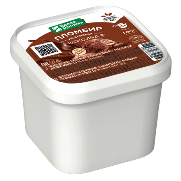 Мороженое пломбир Белая Долина шоколадный на сливках ГОСТ