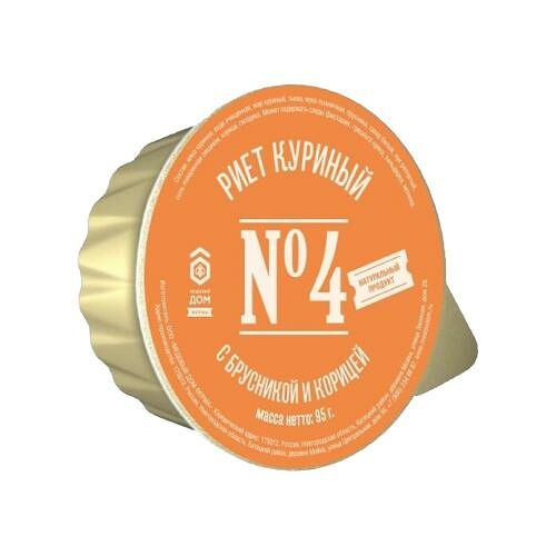 Риет Медовый дом куриный с брусникой и корицей 95 г