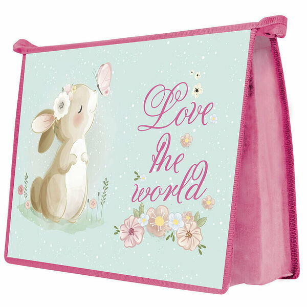 Папка для тетрадей А4 пластиковая, молния сверху ПМ-А4-291, ЗАЙЧОНОК