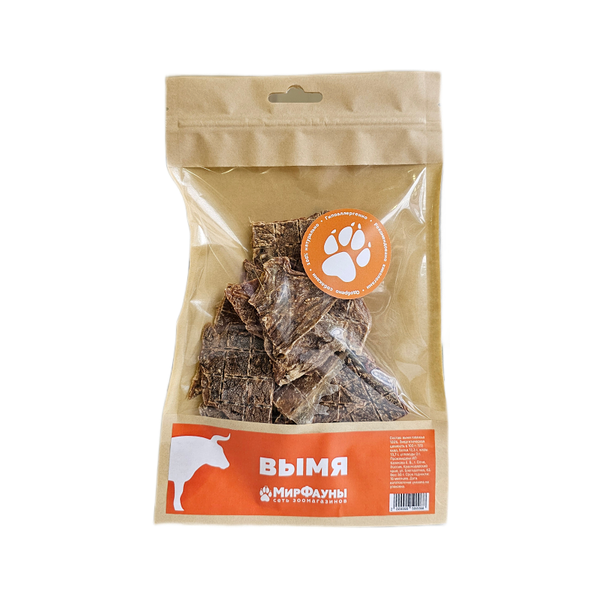 Лакомство для собак Мир Фауны Вымя говяжье 50 г