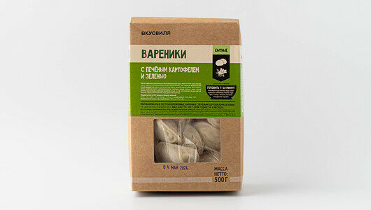 Вареники с печеным картофелем и зеленью, продукт замороженный
