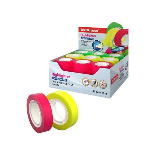 Клейкая лента Erich Kraus прозрачная цветная 12мм*20м, в ассортименте