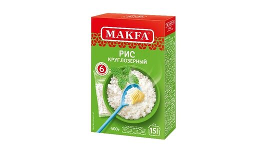 Рис Makfa шлифованный круглозерный, 400 г