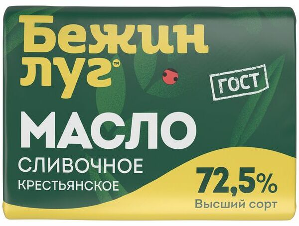 Масло сливочное Бежин луг Крестьянское 72.5%, 180 г