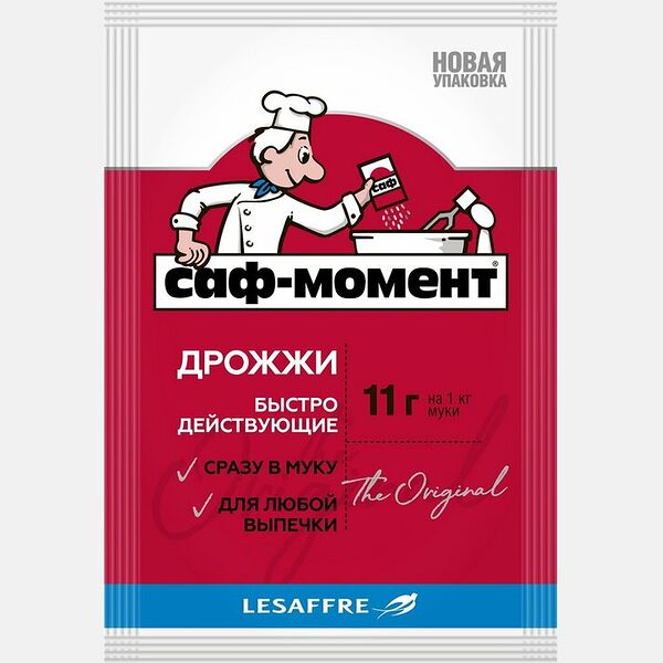 Дрожжи хлебопекарные Саф-момент сухие быстродействующие 11г
