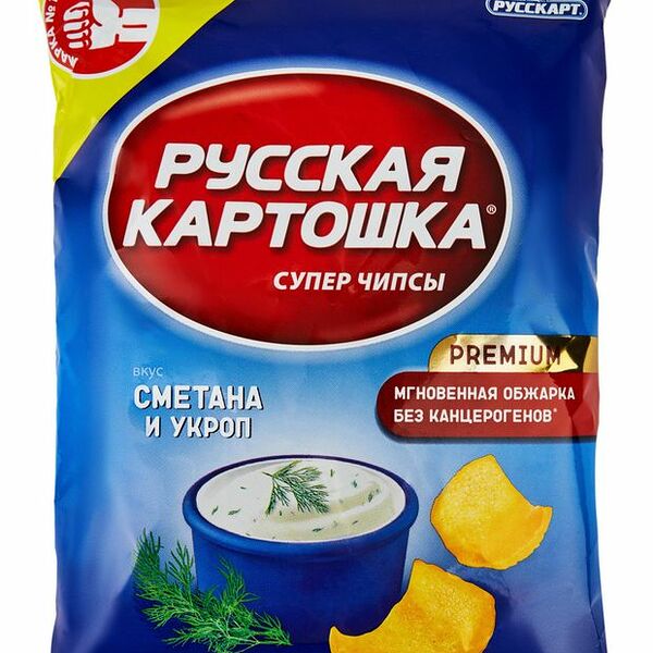 Чипсы картофельные Русская картошка Сметана и укроп 80 г