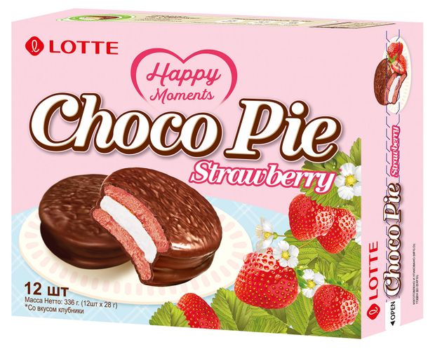

Печенье прослоённое Choco Pie Lotte со вкусом Клубники 336 г