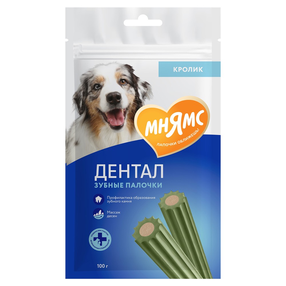 

Лакомство для собак Мнямс Dental Зубные палочки с хлорофиллом 100 г
