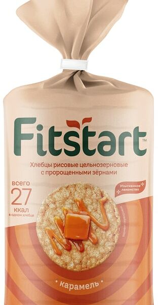 Хлебцы рисовые Fitstart с пророщенными зернами Карамель 100 г