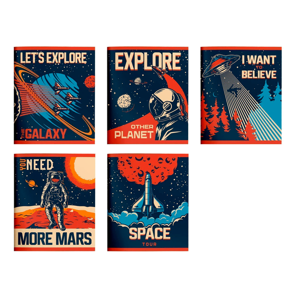 Тетрадь общая Schoolformat Космический тур 48 листов А5 на скрепке в линейку, в ассортименте 1шт