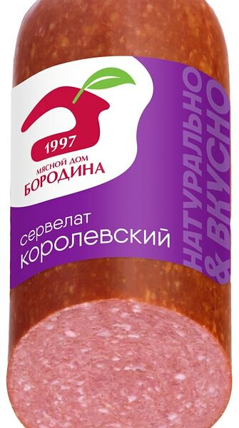 Колбаса Мясной дом Бородина Сервелат Королевский варено-копченый 320г