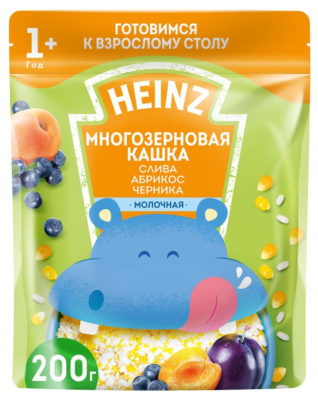 

Каша многозерновая молочная Heinz Любопышки слива-абрикос-черника, с 12 месяцев