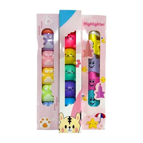 Набор текстовыделителей фигурных 6шт в ассортименте