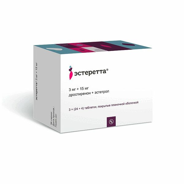 Эстеретта таблетки 3 мг + 15 мг 84 шт