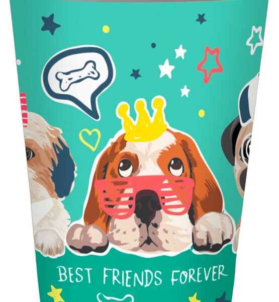 Набор бумажных стаканов ND Play Собачки на зеленом 250мл 6шт