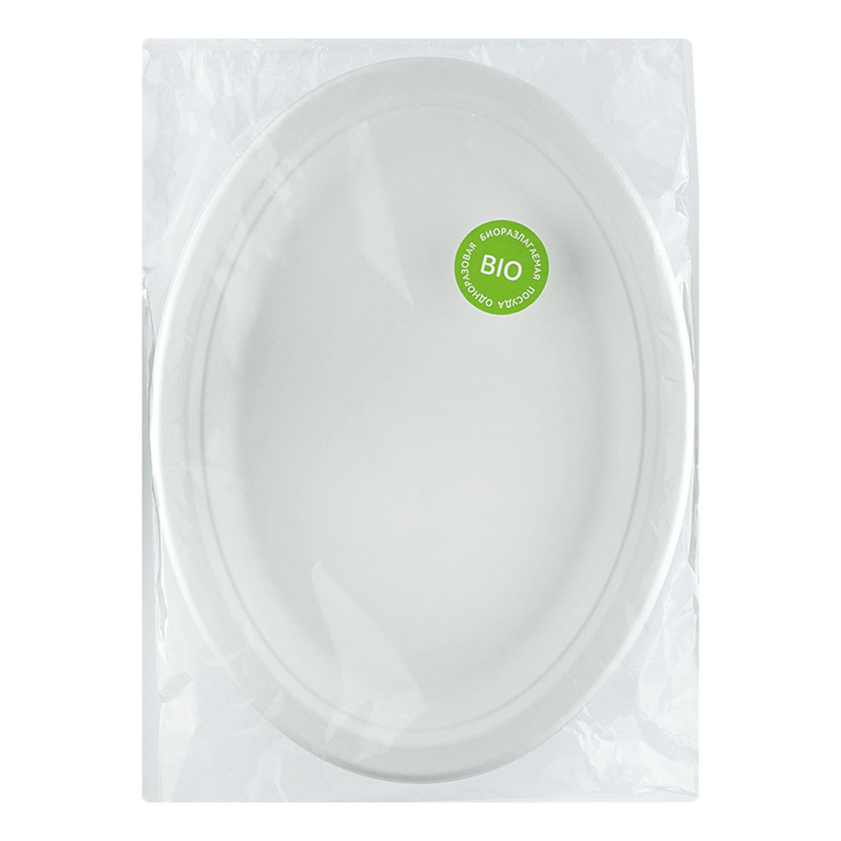 

Тарелка одноразовая СЕМЬЯ Био биоразлагаемая овал, 6шт