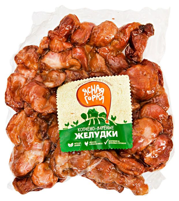 

Желудки Ясная горка копчено-вареные куриные 300 г