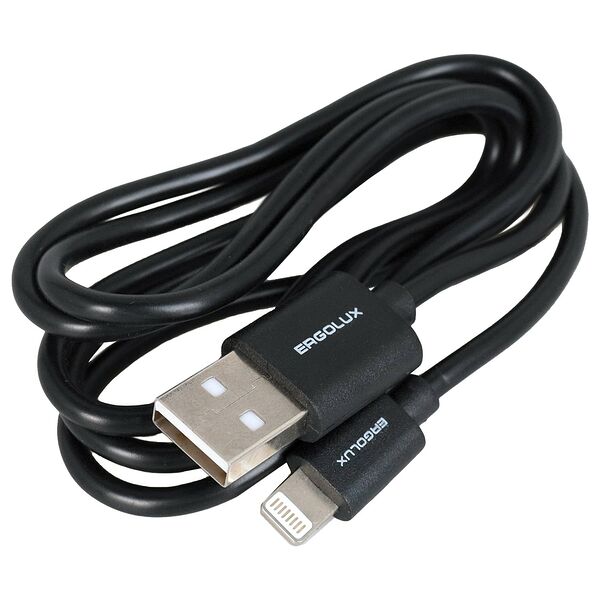 Кабель Ergolux ELX-CDC03P-C02 USB-Lightning 2А 1 м черный