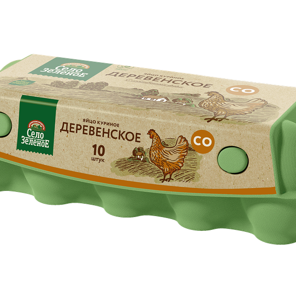 Яйцо куриное Село Зелёное Деревенское С0 10шт, 700г