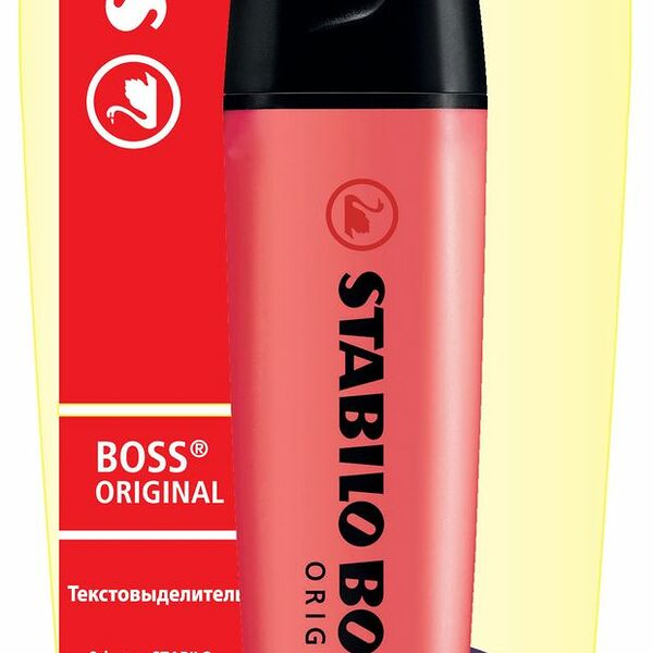 Текстовыделитель Boss Original (Босс Ориджинал) красный ТМ Stabilo (Стабило)