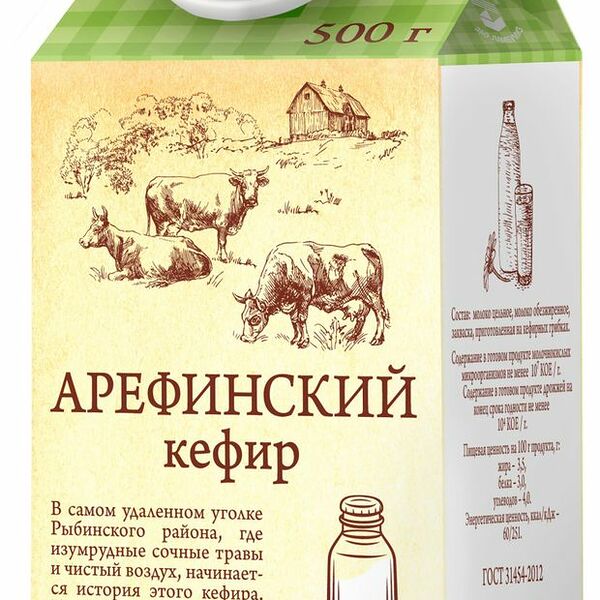 Кефир Арефинский Рамоз 3.5%, 500 г