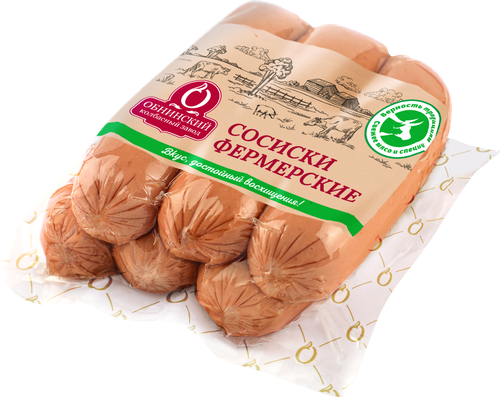 

Сосиски Обнинский Колбасный Завод Фермерские категория Б 350 г