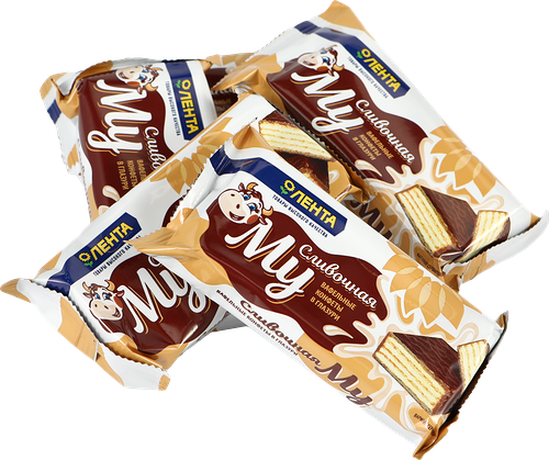 Конфеты Лента вафельные в глазури Сливочная Му вес 