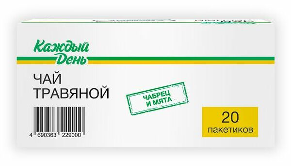 Чай травяной Каждый день чабрец и мята, 30 г