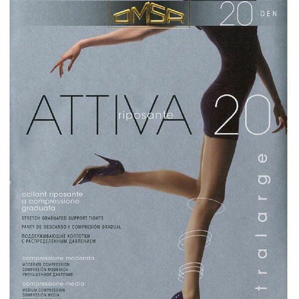 Колготки женские Omsa Attiva черные 20 Den размер XXL
