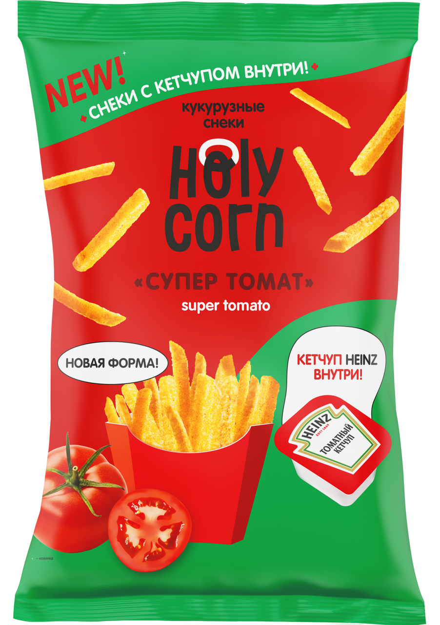 

Снеки Holy Corn Супер Томат кукурузные с кетчупом внутри 30 г
