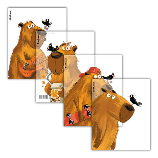 Набор обложек ErichKrause Happy Capy, для тетрадей и дневников, 212х347мм, 12шт, в ассорименте