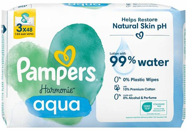 Салфетки влажные Pampers Harmonie Aqua 3 x 48 шт