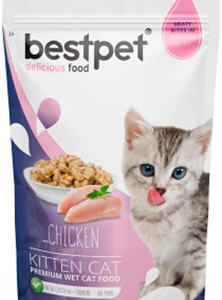 Влажный корм для котят Bestpet с курицей 85г*24шт