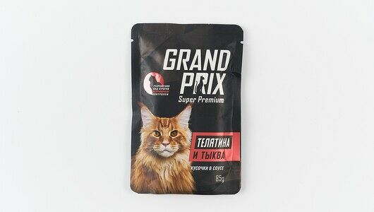 Корм для кошек Grand Prix телятина и тыква в соусе