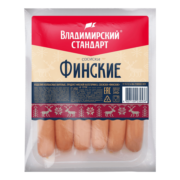 Сосиски Владимирский стандарт Финские 340г