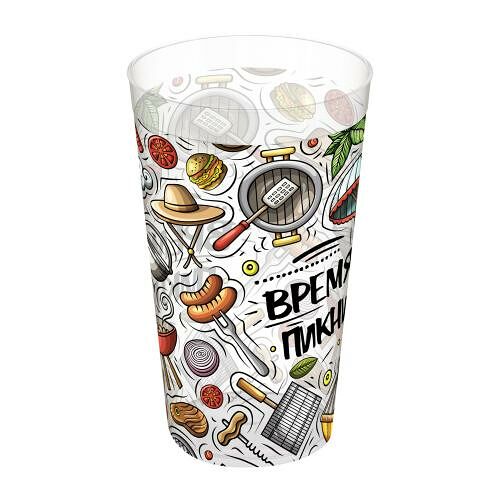 Стакан Полимербыт с декором Пикник 2024