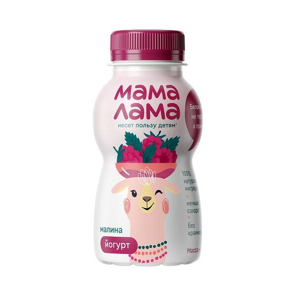 Йогурт питьевой Мама Лама малина 2.5% 200г