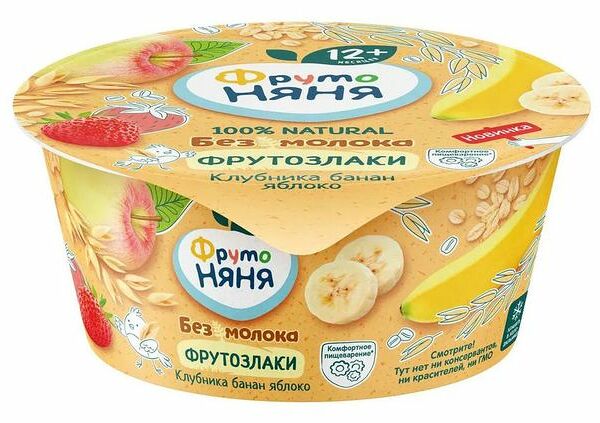 Десерт ФрутоНяня овсяный клубника-банан-яблоко 140 г