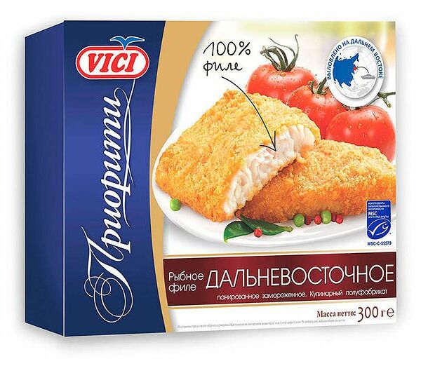 Рыбное филе Vici Приорити Дальневосточное замороженное 300 г