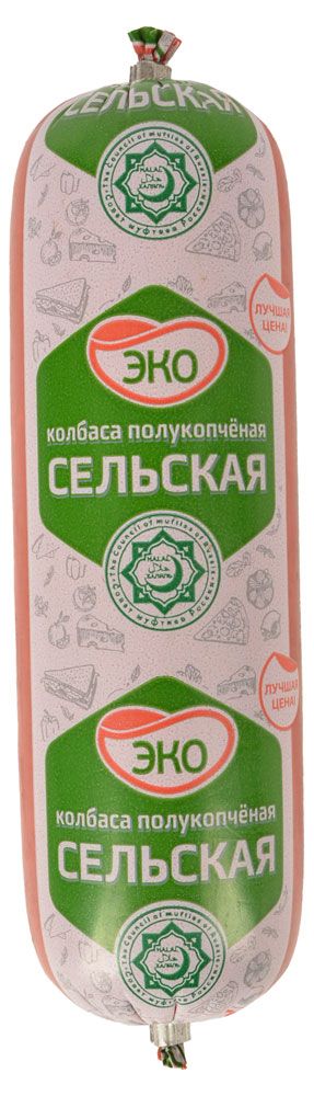 

Колбаса полукопченая Эколь Сельская Халяль из мяса птицы 350 г