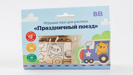 Игрушка-пазл для росписи Поезд _РП