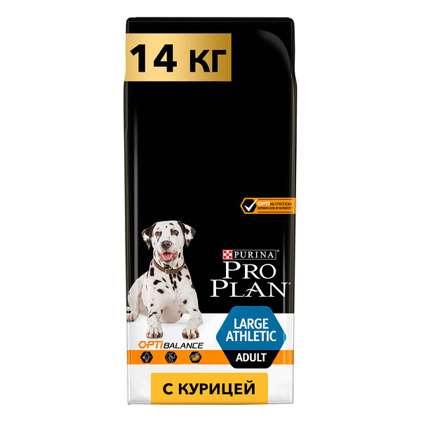 Сухой корм Pro Plan® для взрослых собак крупных пород с атлетическим телосложением, с высоким содержанием курицы, Пакет, 14 кг