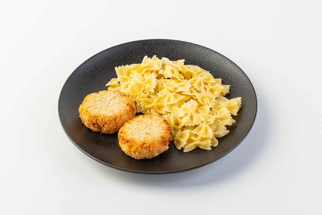 

Котлета из трески Вкусвилл с макаронами бантики, 275 г