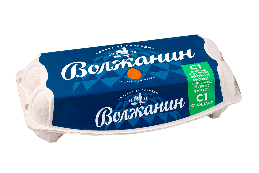 

Яйцо Волжанин куриное С1 10 шт 500 г