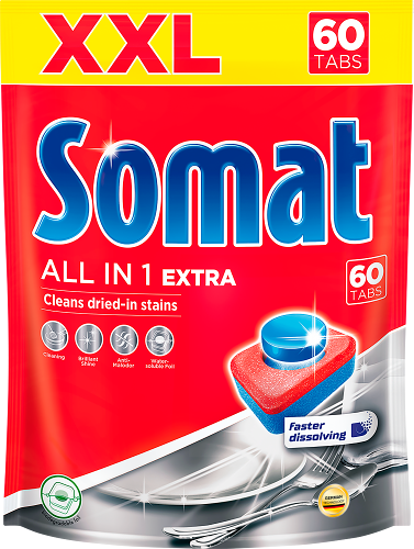 Таблетки для посудомоечных машин Somat All-in-1 60 штук