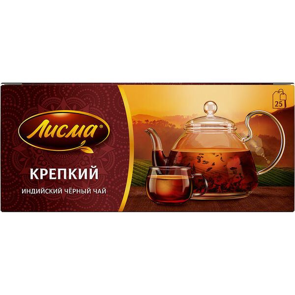 Чай черный ЛИСМА «Крепкий» пак вес 50г (25*2г.)